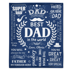 Best Dad in the World Blankets For Daddy Gifts