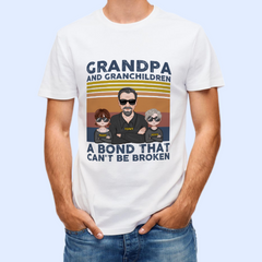 Grand-père, grand-mère et petit-fils, petite-fille Bond - Chemise personnalisée - Cadeaux pour grand-père, grands-parents