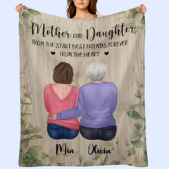 Mother And Daughters From The Start - Personalized Blanket - Birthday, Mother's Day Gift For Mothers, Grandmas, Daughters