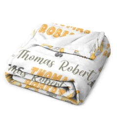 Free Shipping✈️Personalized Name Construction Vehicles Baby Blanket