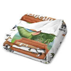 Free Shipping✈️Personalized Custom Name Blankets -  Dinosaur World