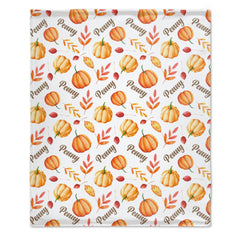 Free Shipping✈️Fall Pumpkin Swaddle Personalize Baby Blanket