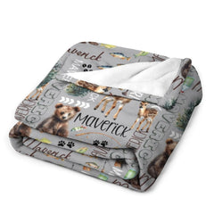 Free Shipping✈️Personalized Name Blanket -Toddler Boy Country Woodland Forest,Baby Shower Gift