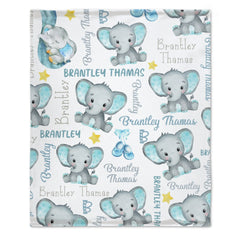 Livraison gratuite✈️Couverture pour bébé éléphant avec nom personnalisé