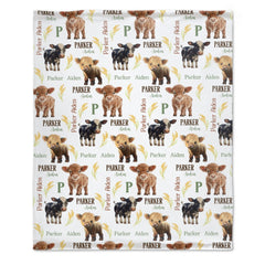 Livraison gratuite✈️Couverture personnalisée pour bébé vache, couverture pour bébé de ferme, cadeau de fête de naissance pour animaux de ferme