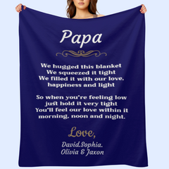 Couverture cadeau personnalisée Cher Papa pour Papa 