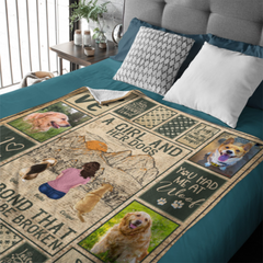 [Photo Inserted] A Girl And Her Dogs Unbreakable Bond - Personalized Blanket - Birthday Mother's Day Gift For Dog Mom, Dog Lovers, Dog Dad