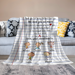 Dear Dad We Love You So Much - Personalized Blanket - Birthday Father's Day Gift For Daddy, Dad, Step Dad - Gift From Kids, Wife