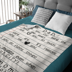 Personalized Writing Blanket for Dad