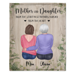 Mother And Daughters From The Start - Personalized Blanket - Birthday, Mother's Day Gift For Mothers, Grandmas, Daughters