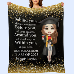 Graduation Star Custom Name Blanket - Graduation Gift