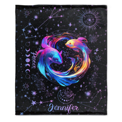 Free Shipping✈️Fantasy twelve constellations themed name custom blanket