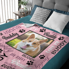 Free Shipping✈️Personalized Photo Names Blanket For Puppy Dogs