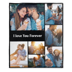 Free Shipping✈️Personalized Photo Text Custom Blanket - For Family Parents Couple