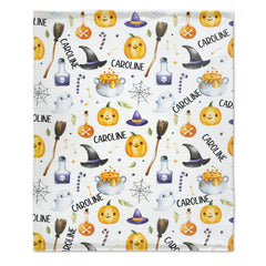 Livraison gratuite✈️Couverture personnalisée pour bébé d’Halloween, couverture d’Halloween en peluche personnalisée