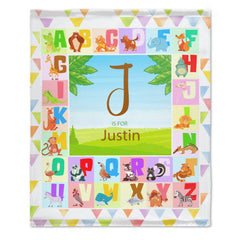 Livraison gratuite✈️Couverture personnalisée pour bébé avec lettres initiales de l'alphabet