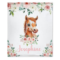 Couverture pour bébé avec nom personnalisé, livraison gratuite✈️Horse Farm Animal