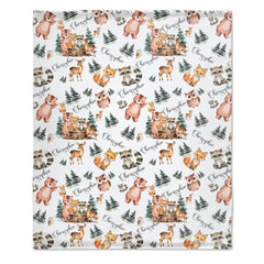 Free Shipping✈️Personalized Woodland Animal Custom Baby Blanket