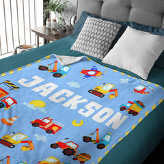 Free Shipping✈️Construction Truck Car Toddler Blanket for Boys Girls