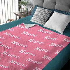 Free Shipping✈️Personalized Pink Name Custom Blanket