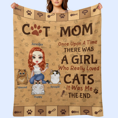 Il était une fois une fille qui aimait vraiment les chats, c’était moi - Couverture personnalisée - Cadeau pour les amoureux des chats, les propriétaires de chats, Cadeau de chat, Cadeau pour les amoureux des animaux de compagnie