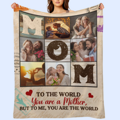 Mom Is The World - Couverture personnalisée - Cadeau pour maman - Du fils, de la fille, du mari 