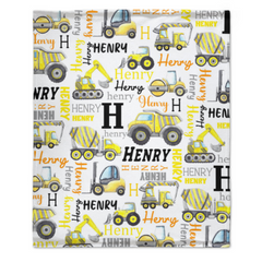 Free Shipping✈️Personalized Name Construction Blanket - Gift for Baby Birthday