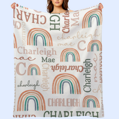 Couverture pour bébé à motif de nom arc-en-ciel moderne et personnalisé, livraison gratuite✈️