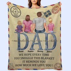 Dad - This Blanket Reminds How Much We Love You - Personalized Blanket - Birthday, Father's Day Gift For Dad, Father, Grandpa, Husband