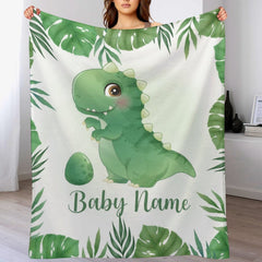 Livraison gratuite✈️Cadeau de couverture personnalisé pour bébés animaux pour bébés filles garçons-dinosaure 