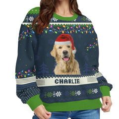 Custom Photo Happy Howlidays - Dog & Cat Personalized Custom Ugly Sweatshirt