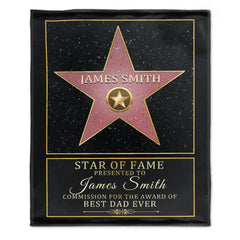 Free Shipping✈️Star Of Fame, Best Mom, Best Dad Of The Year - Family Personalized Custom blanket - Birthday Gift For Mom And Dad