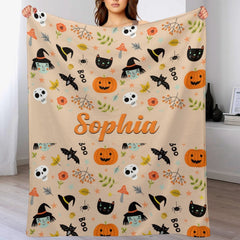 Free Shipping✈️Personalized Custom Name Halloween Blanket