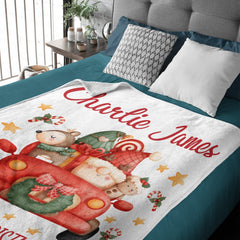 Free Shipping✈️Personalized Baby's First Christmas Trip Blanket