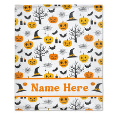 Free Shipping✈️Custom Name with Pumpkin Blanket - Personalized Halloween Blanket