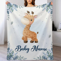 Livraison gratuite✈️Couvertures personnalisées pour bébé, couverture pour bébé personnalisée - Meilleur cadeau pour bébé, nouveau-né - Couverture girafe