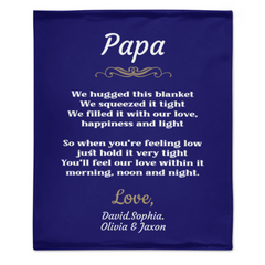 Personalized Dear Papa Gift Blanket For Papa