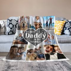 The Best Daddy In The World - Photo Custom Blanket - Gifts For Dad