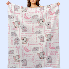 Free Shipping✈️Personalized Custom Elephant Stars Baby Blanket