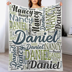 Free Shipping✈️Personalized Name Custom Blanket with Artistic Words