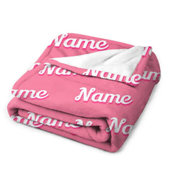 Free Shipping✈️Personalized Pink Name Custom Blanket