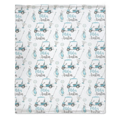 Free Shipping✈️Personalized Swaddle Golf Nursery Theme Baby Blanket - Golf