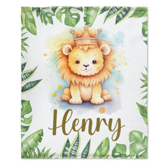 Free Shipping✈️Personalized Customized Name Baby Blanket - Baby Lion