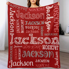 Free Shipping✈️Custom Blanket Personalized with Name Text, Customized Flannel Throws Blankets for Baby Adults Kids Birthday Valentines Day Gift