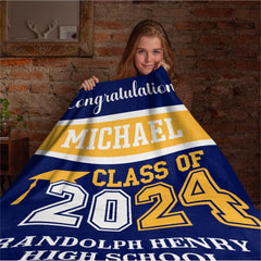 Free shipping✈️Class of 2024 Custom Name Soft Blanket - Graduation Gift