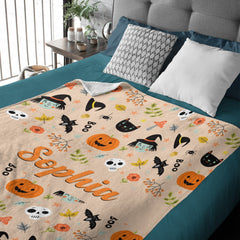 Free Shipping✈️Personalized Custom Name Halloween Blanket