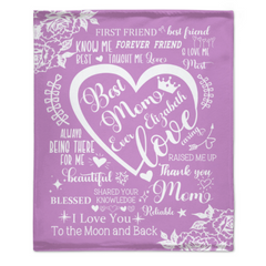 Best Mom Ever Throw Blanket Custom Blanket - Mother's Day Gift for Mom