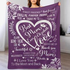 Couverture personnalisée Best Mom Ever Throw - Cadeau de fête des mères pour maman 