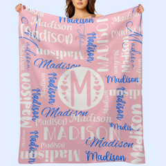 Free Shipping✈️Multicolor Unisex Name Personalized Custom Blanket - Perfect for Birthday Gifts