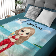 At The Beach Pool Party - Personalized Beach Custom Blanket - Gifts for Friends